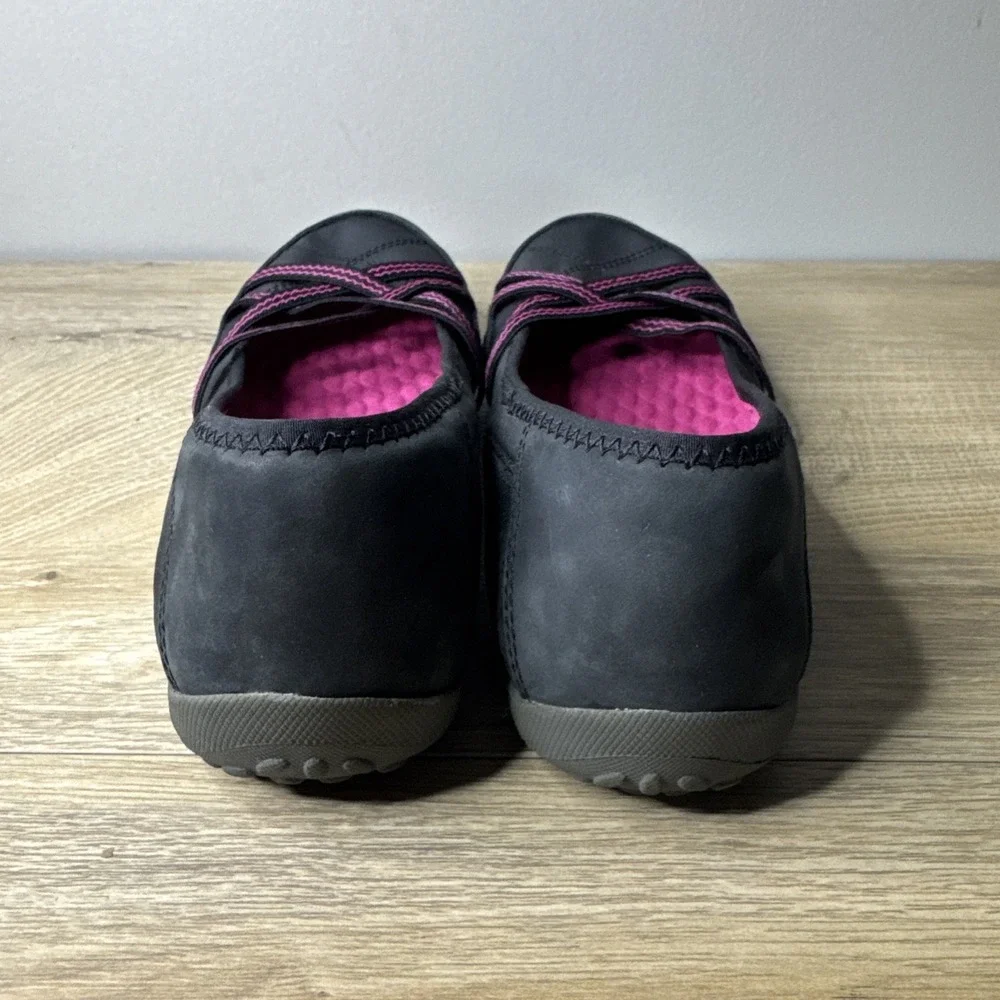 Clarks Shoes Gray Pink Flats Nubuck Suede Cushioned‎ Slip On Neutral Casual 7